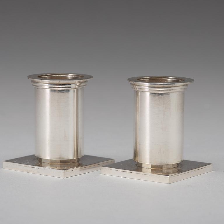 Wiwen Nilsson, a pair of candlesticks, Lund 1943, sterling.