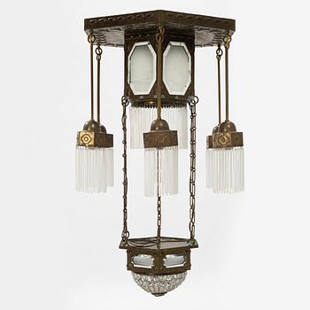 An Art Nouveau ceiling light, early 20th Century.