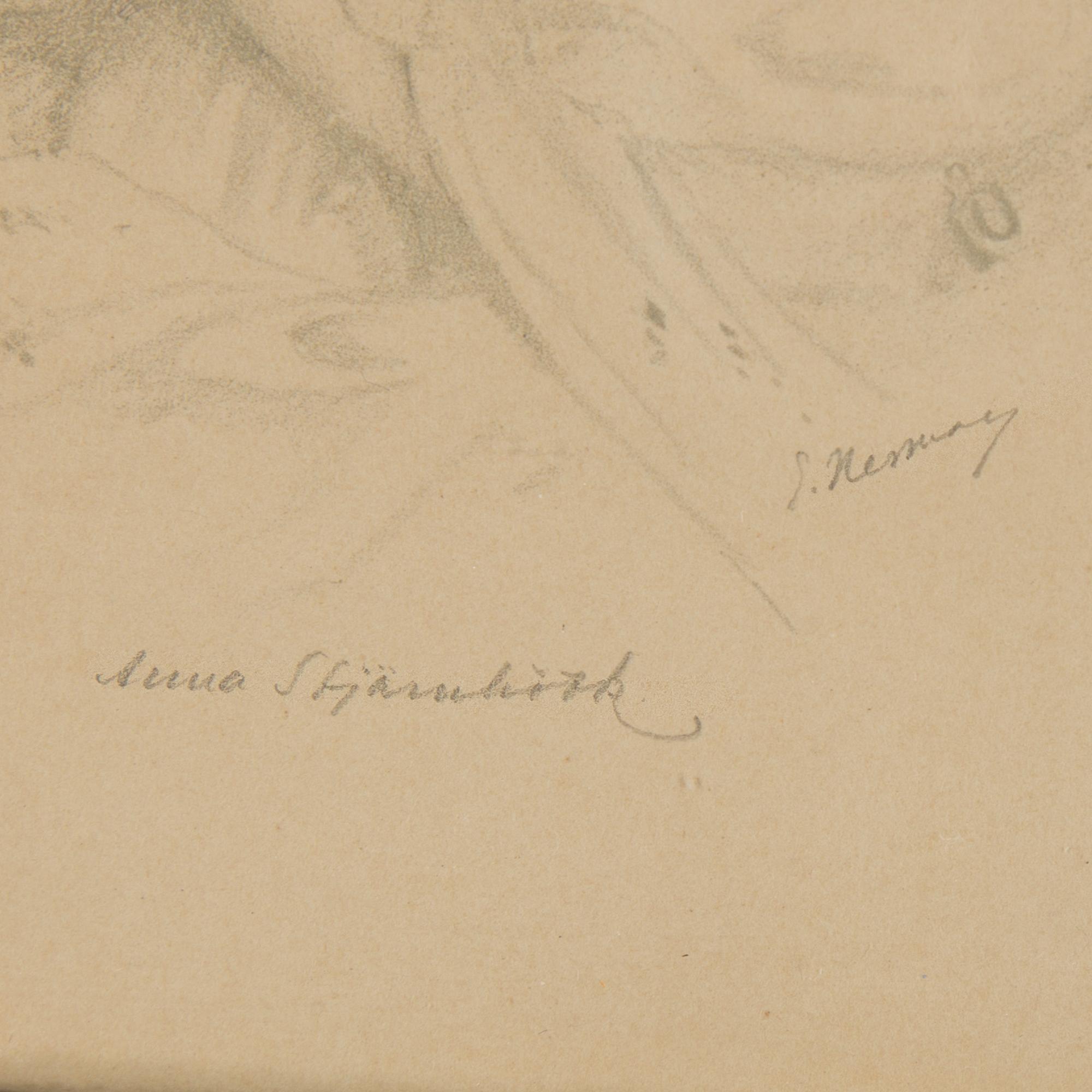 Two pencil drawings by EINAR NERMAN, mid 20th century.