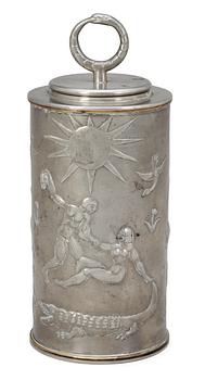 407. A Nils Fougstedt pewter jar with cover, Svenskt Tenn, Stockholm 1932.