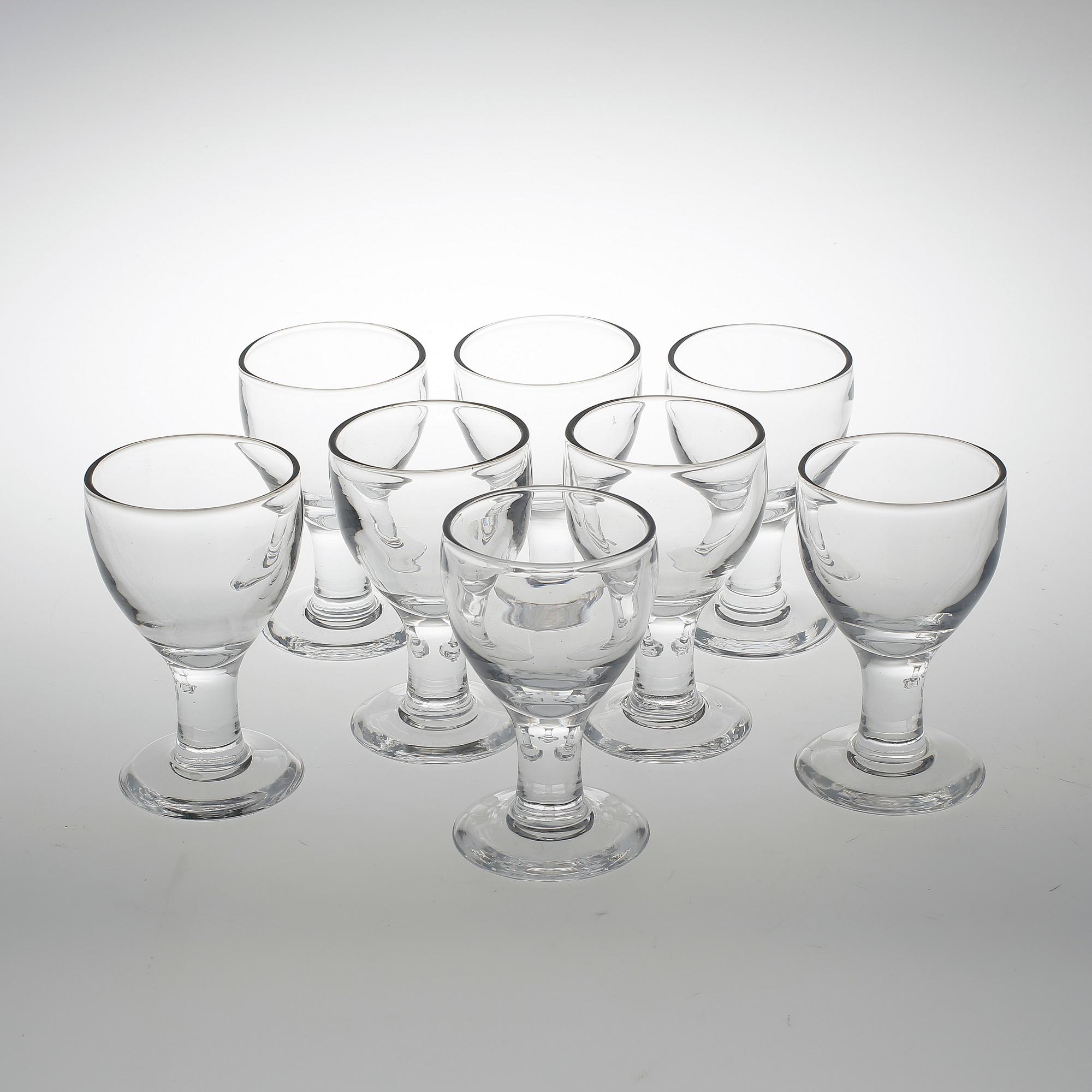 VIN-/ÖLGLAS, 8 st, "Ruben", Signe Persson Melin, Boda glasbruk, formgivna 1967.