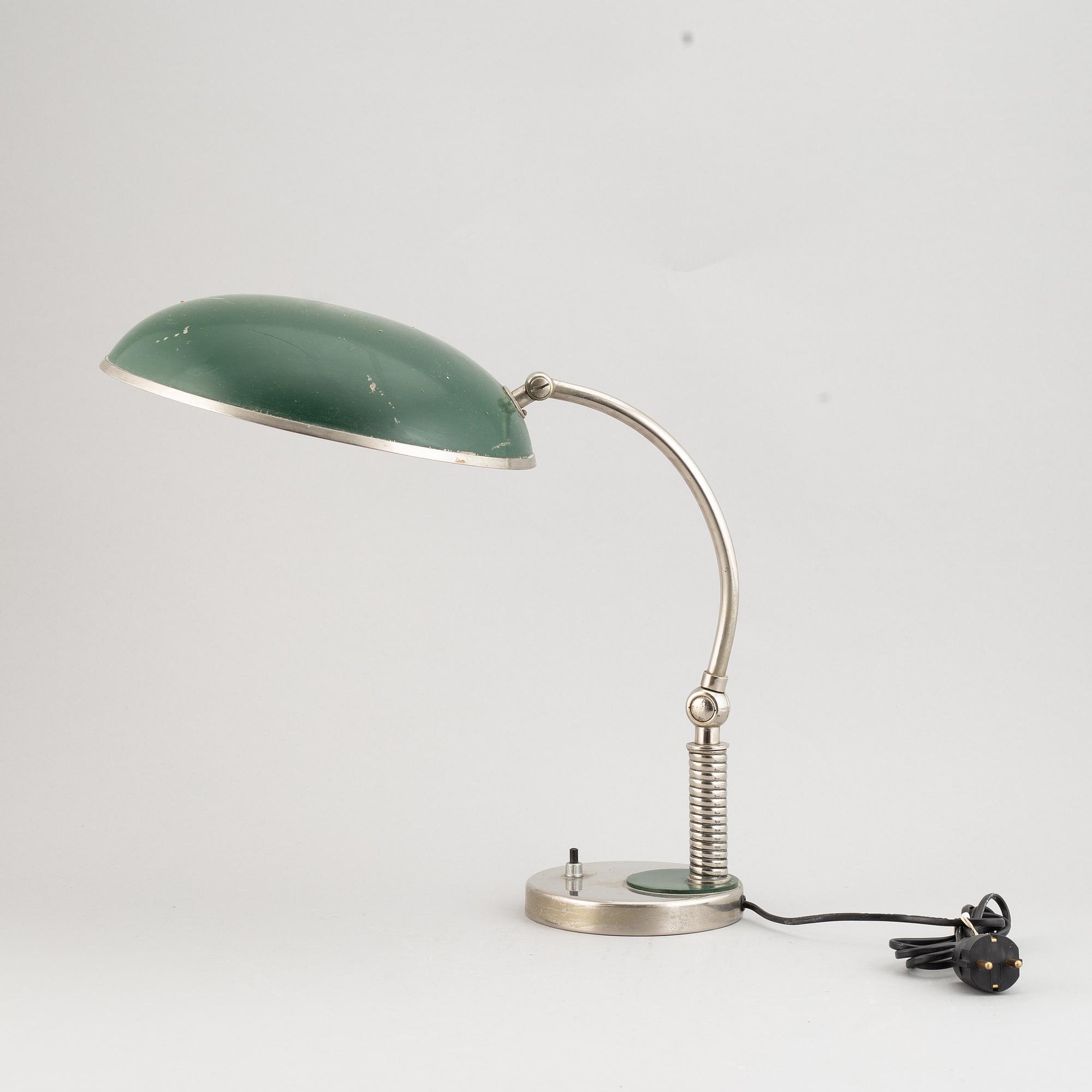A metal table lamp from Böhlmarks, 1930s.