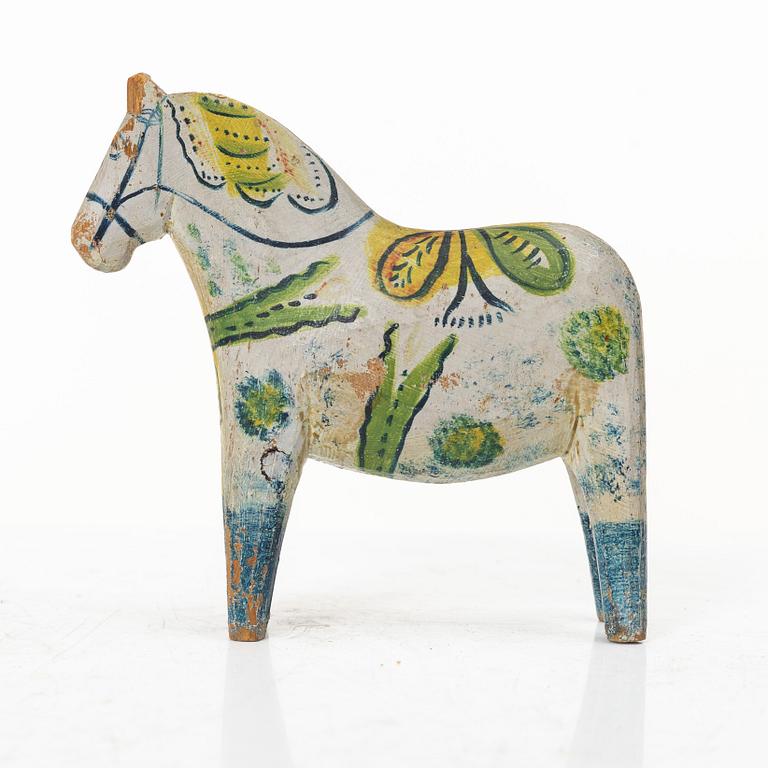 Dala horse, folk art, Nissergården, Vattnäs, dated 1925.