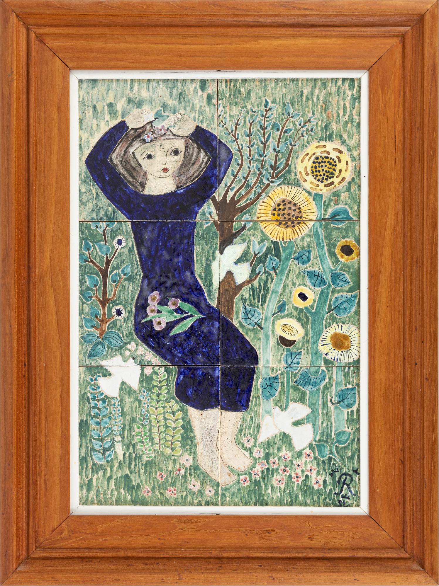 Sylvia Leuchovius, väggplakett, keramik, Rörstrand.