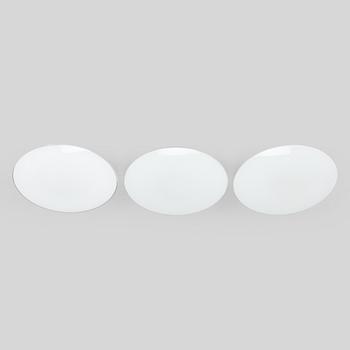 Arne Jacobsen, set of three ceiling lamps/wall lamps, "AJ-Eklipta", Louis Poulsen, Denmark.