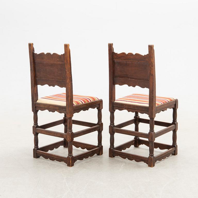 Chairs a pair Renaissance style early 20th century.