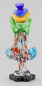 FIGURIN, glas, Murano, 1900-tal.