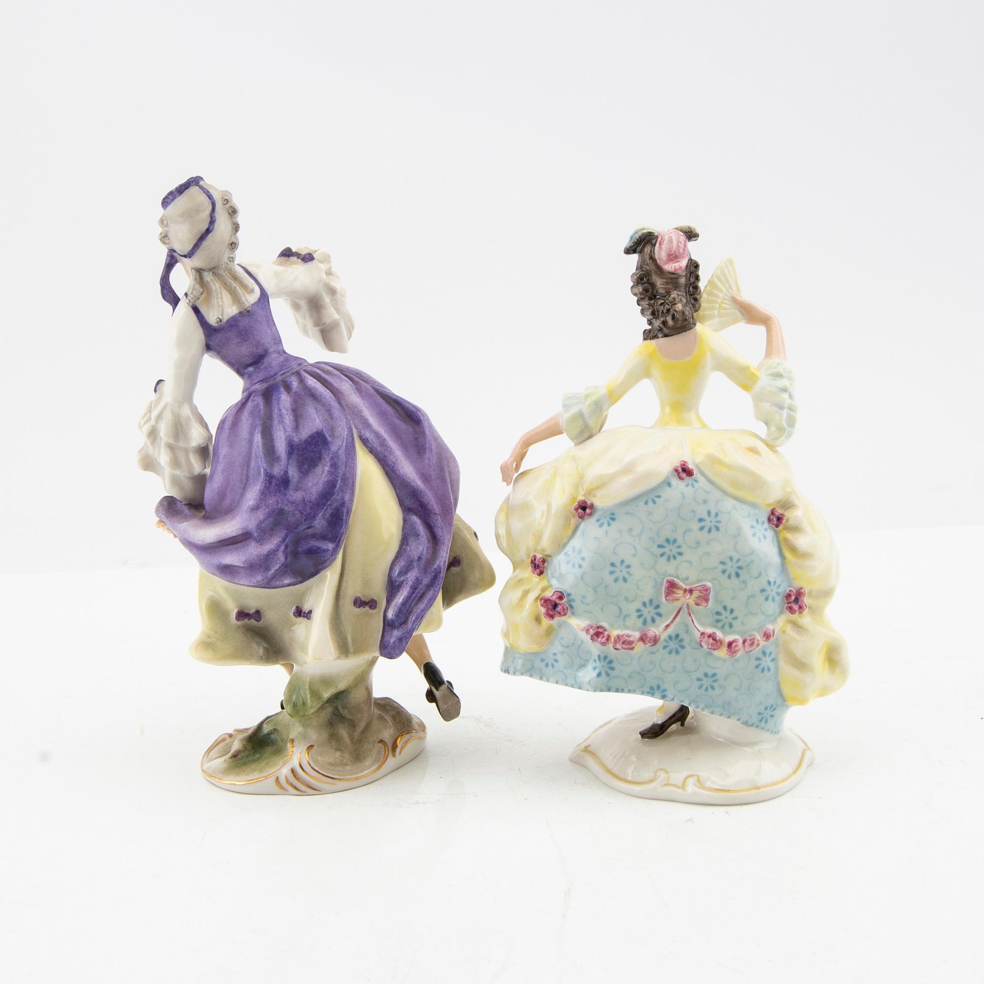 Figurines 4 pcs Rosenthal/Hutschenreuther/Willendorf Germany mid-20th century porcelain.