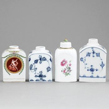 TEDOSOR, 4 st, porslin, bland annat KPM Berlin, 1800-tal.