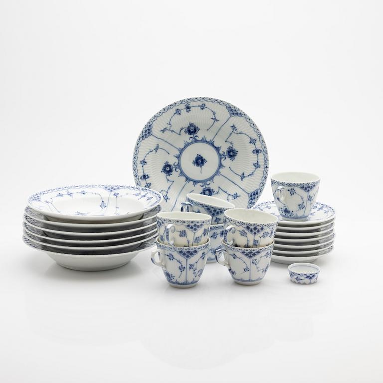 Royal Copenhagen, service pieces, 15 pcs, porcelain, "Blue Fluted", Denmark.