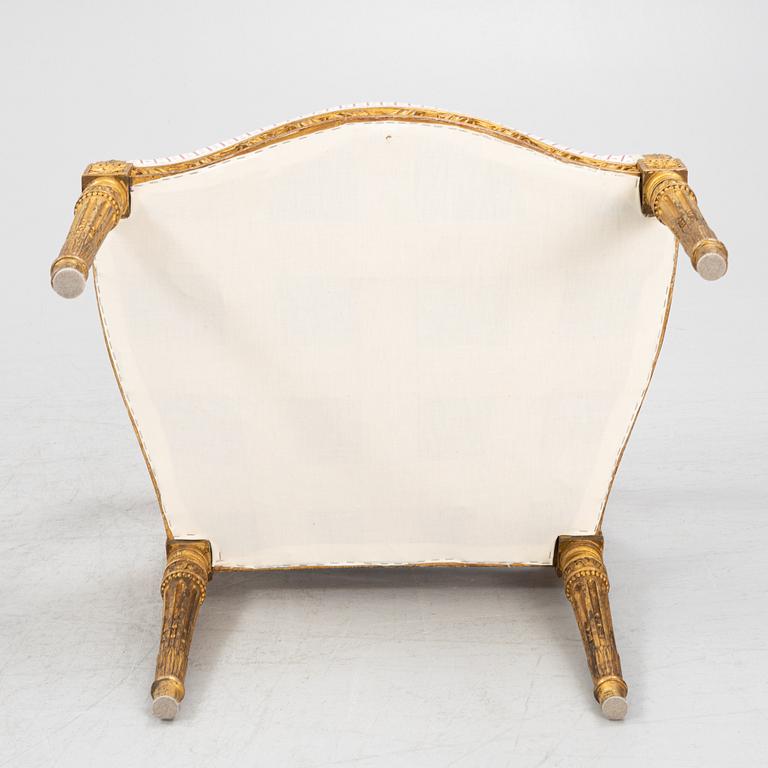 A set of four Louis XVI style furniture, late 19th century.