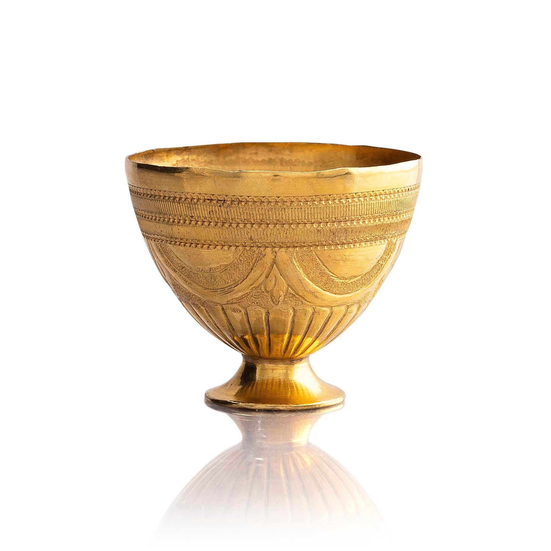 Zarf or possibly an egg cup, 8K gold, probably Ottoman 19th century.