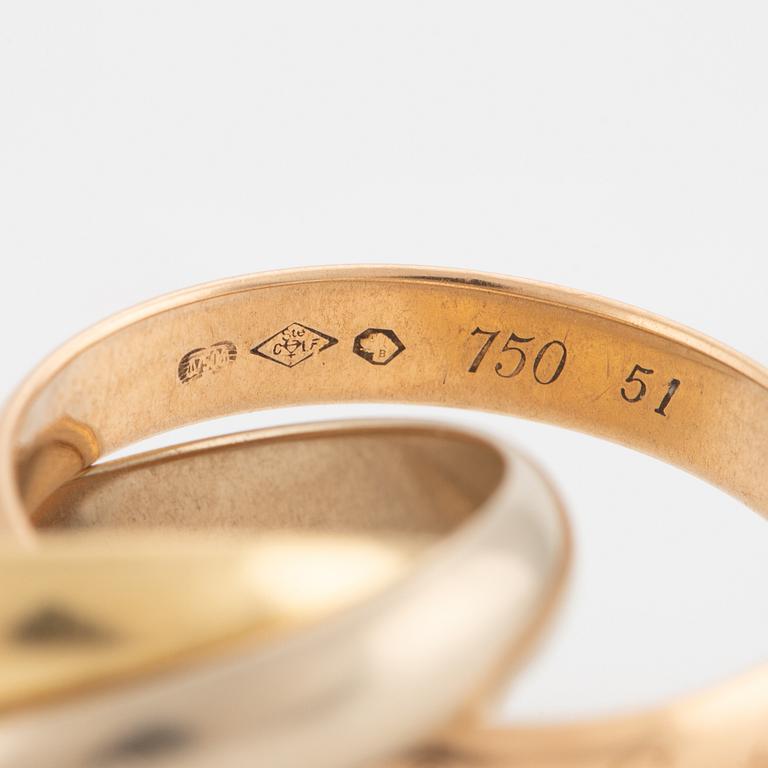 Cartier, ring, "Trinity", 18K gold in three colours.