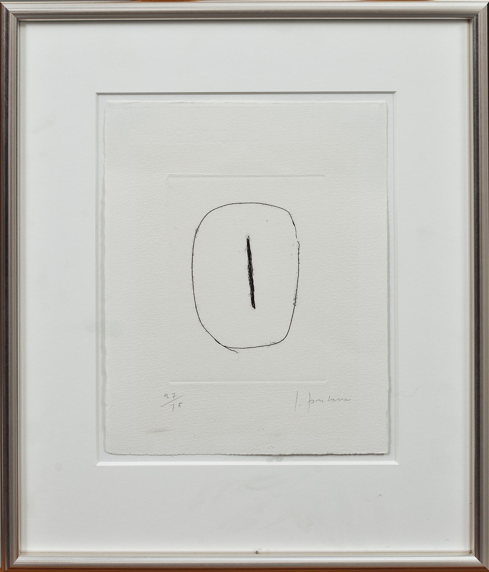 LUCIO FONTANA, etsning, sign och numr 27/75.