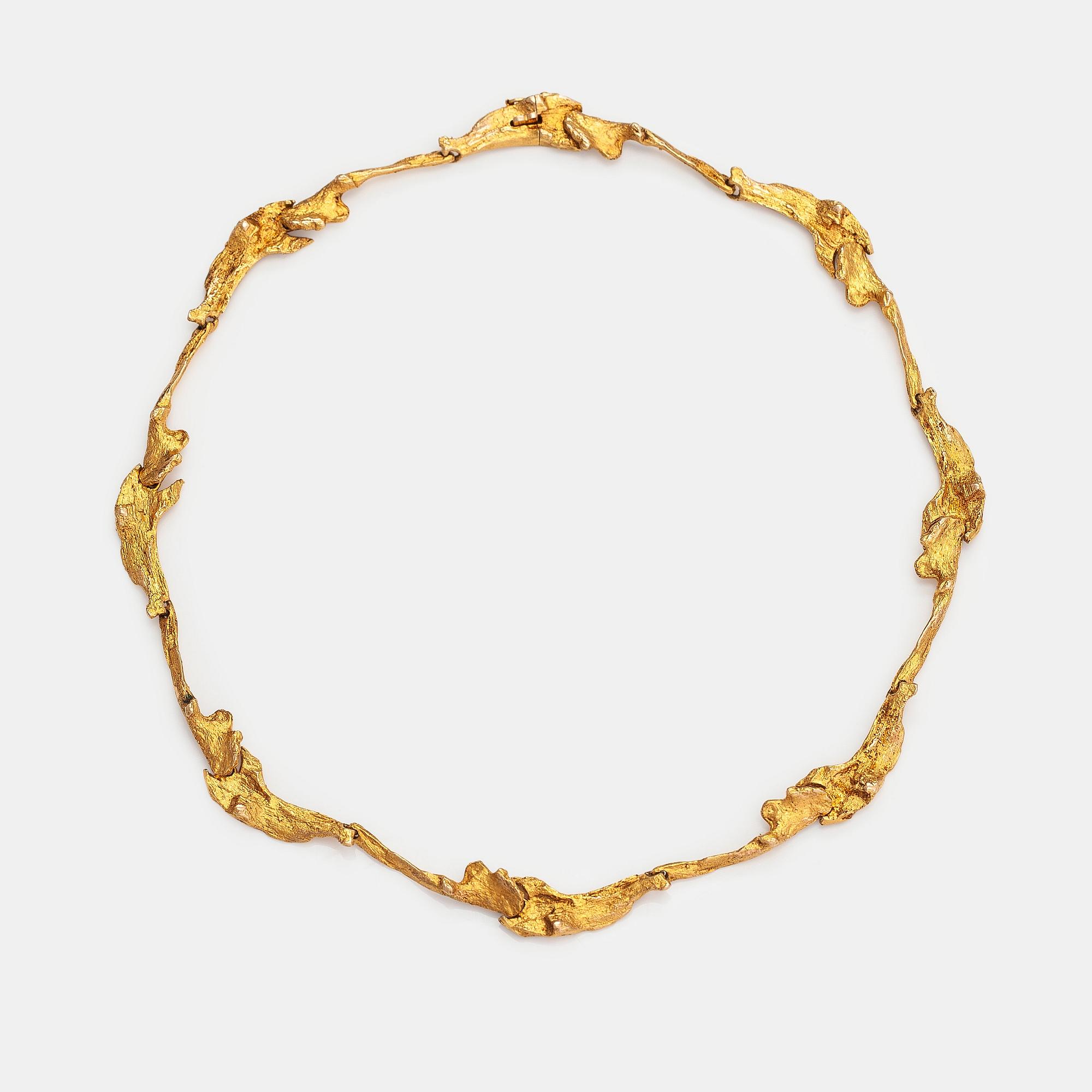 Björn Weckström, A 14K gold necklace "Orchid Psychedelic". Lapponia 1972.