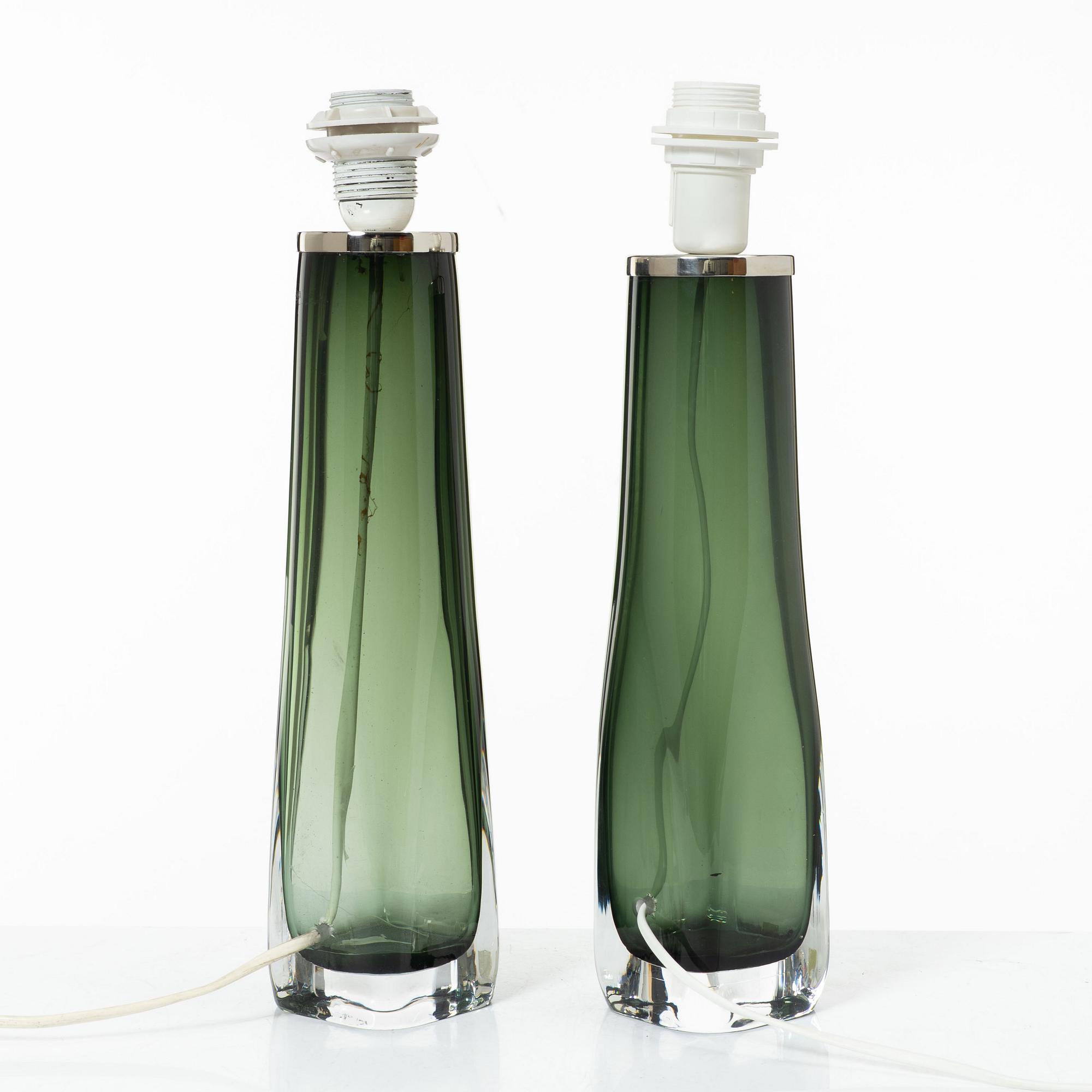 Carl Fagerlund, bordslampor, ett par, modell RD 1480, Orrefors.