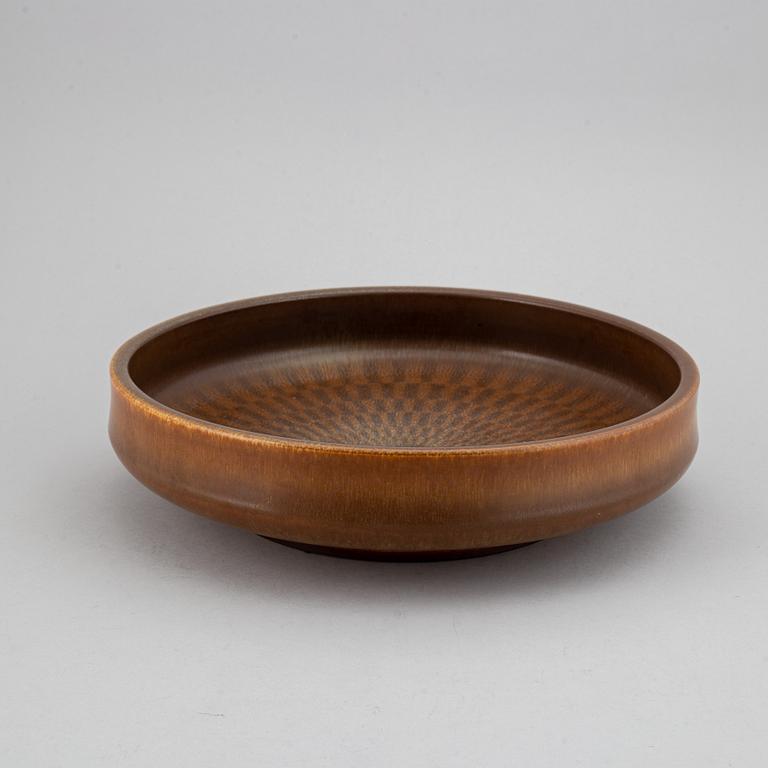 Berndt Friberg, a glazed stoneware dish, Gustavsbergs Studio, signed Friberd with date letter "b" for 1960.