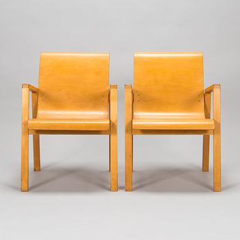 Alvar Aalto, a pair of 1940/1950's '51' armchairs for O.Y. Huonekalu- ja Rakennustyötehdas A.B.