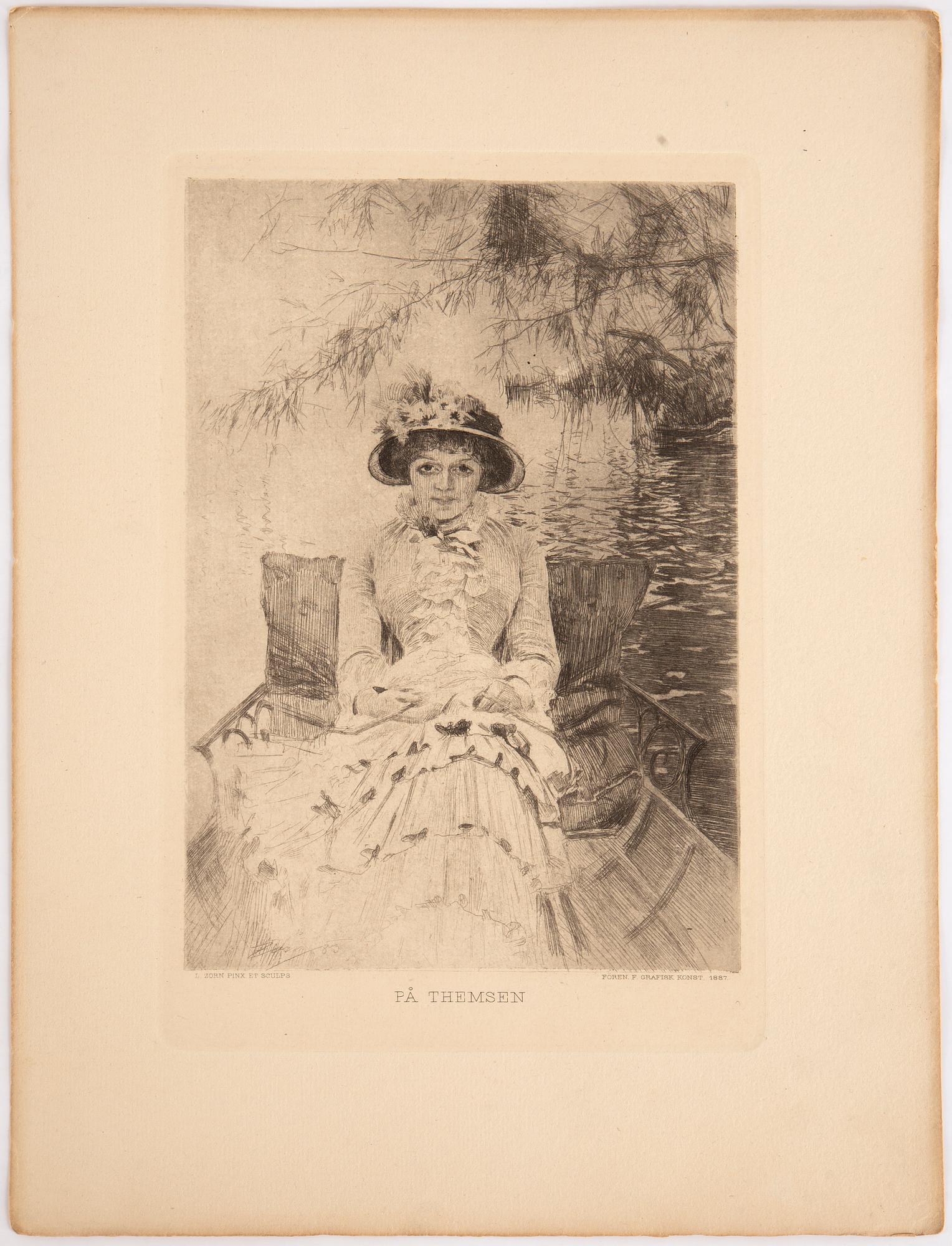 Anders Zorn, etsning, 1883, ur den osignerade  upplagan om 275 ex för Föreningen för Grafisk Konst 1887.