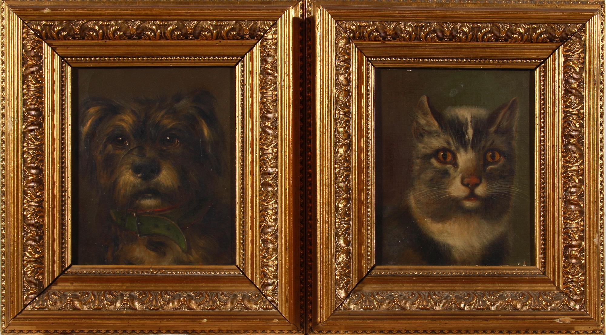 NIELS AAGAARD LYTZEN, tillskriven, 2 st, olja på duk, 1800-tal.