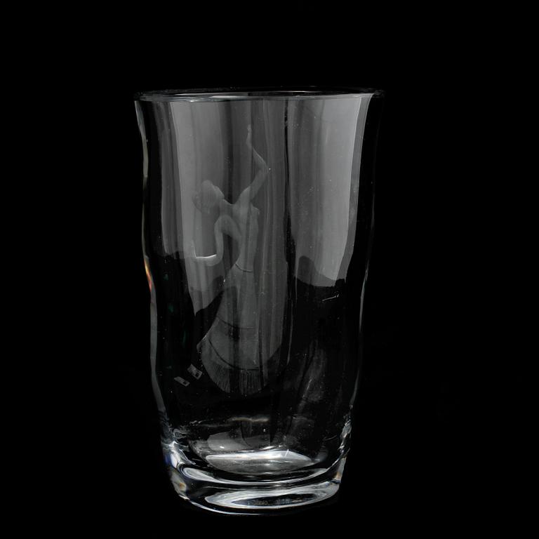 VAS, glas, Edvin Öhrström, Orrefors, 1900-tal.