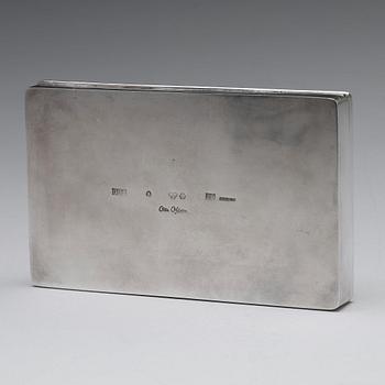 Olle Ohlsson, a sterling silver cigarette box, Stockholm 1974.