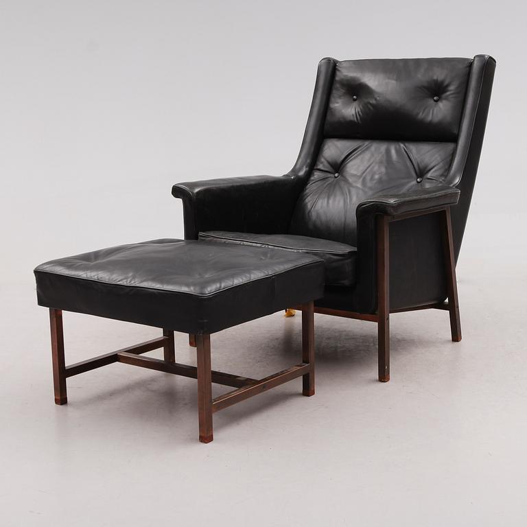 FÅTÖLJ MED FOTPALL, Ekselius, 1960-tal.