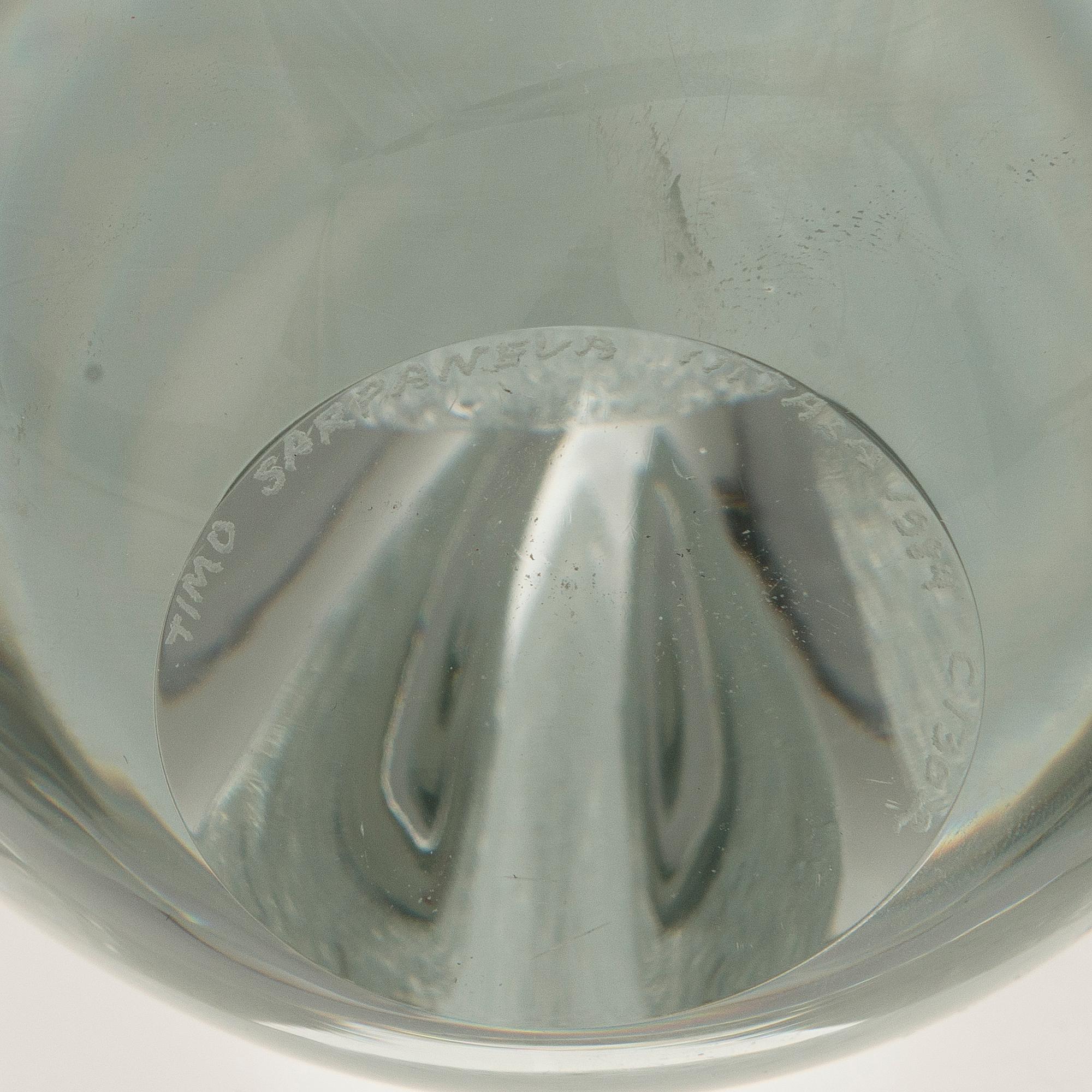 TIMO SARPANEVA, TAIDELASI, "Claritas", signeerattu Timo Sarpaneva Iittala 1984  C1302.
