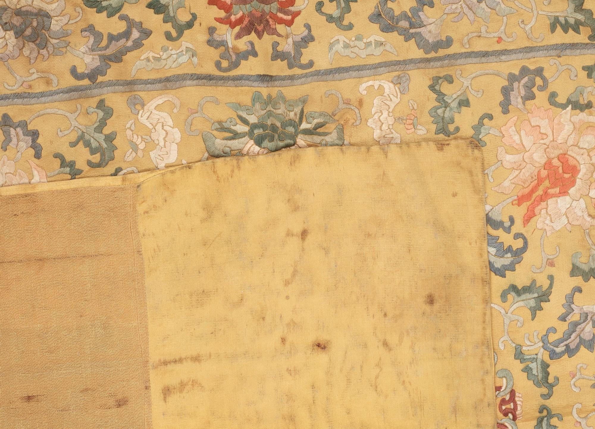 A set of four silk embroideries, Qing dynasty.