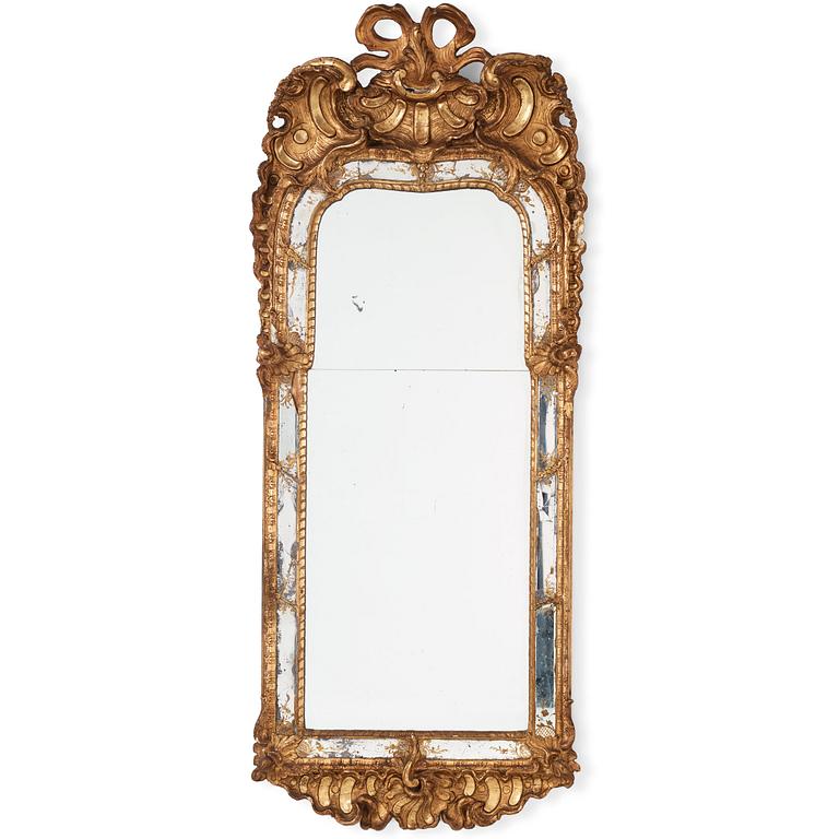 A Swedish Rococo mid 18th century rococo mirror.