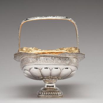 A Russian, 19th century parcel-gilt basket, mark of Adolf Sper, St. Petersburg 1835.