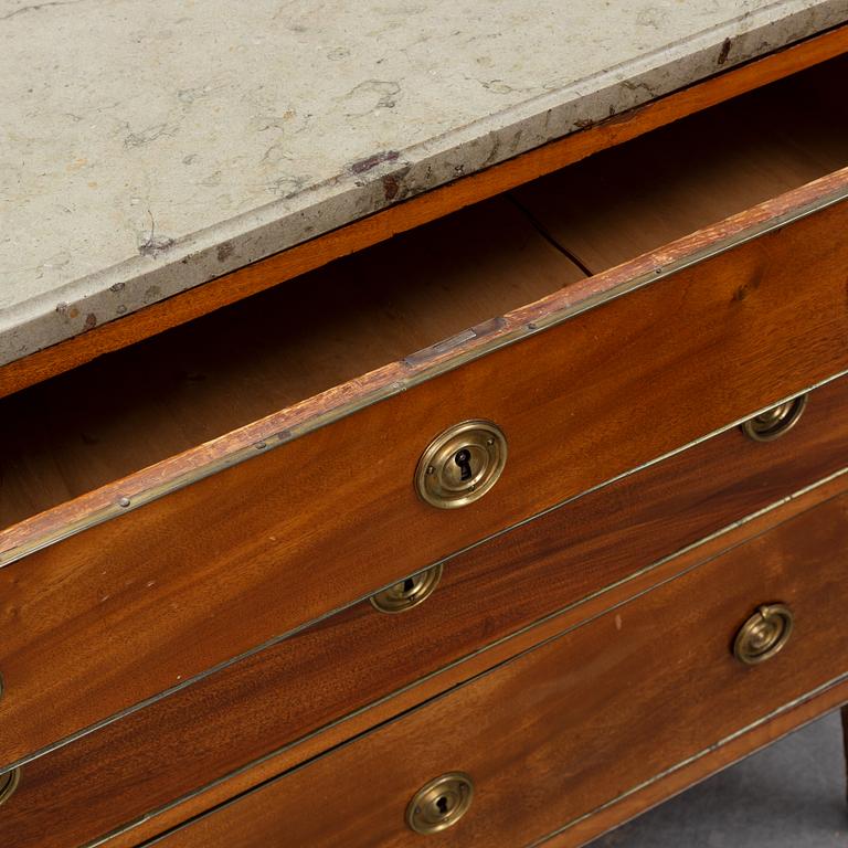 A late gustavian chest of drawers, Stockholm, late 18th century.