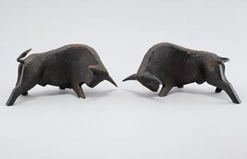 LARS LARSSON, skulpturer, ett par, smide, signerade.