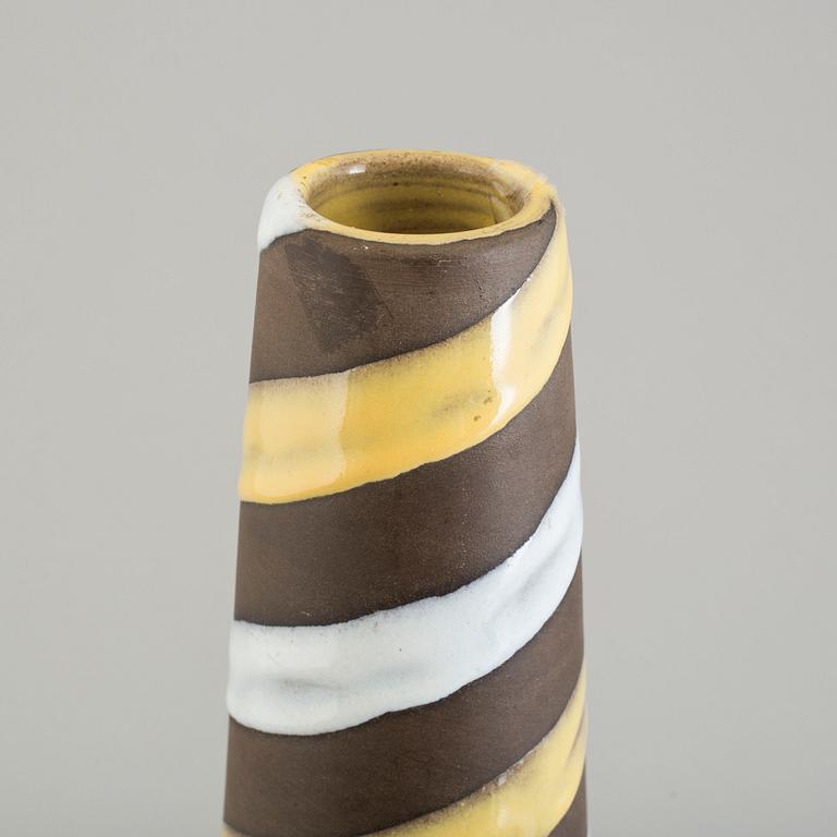 a 'Spiral' earthenware vase by Ingrid Atterberg, Upsala Ekeby.
