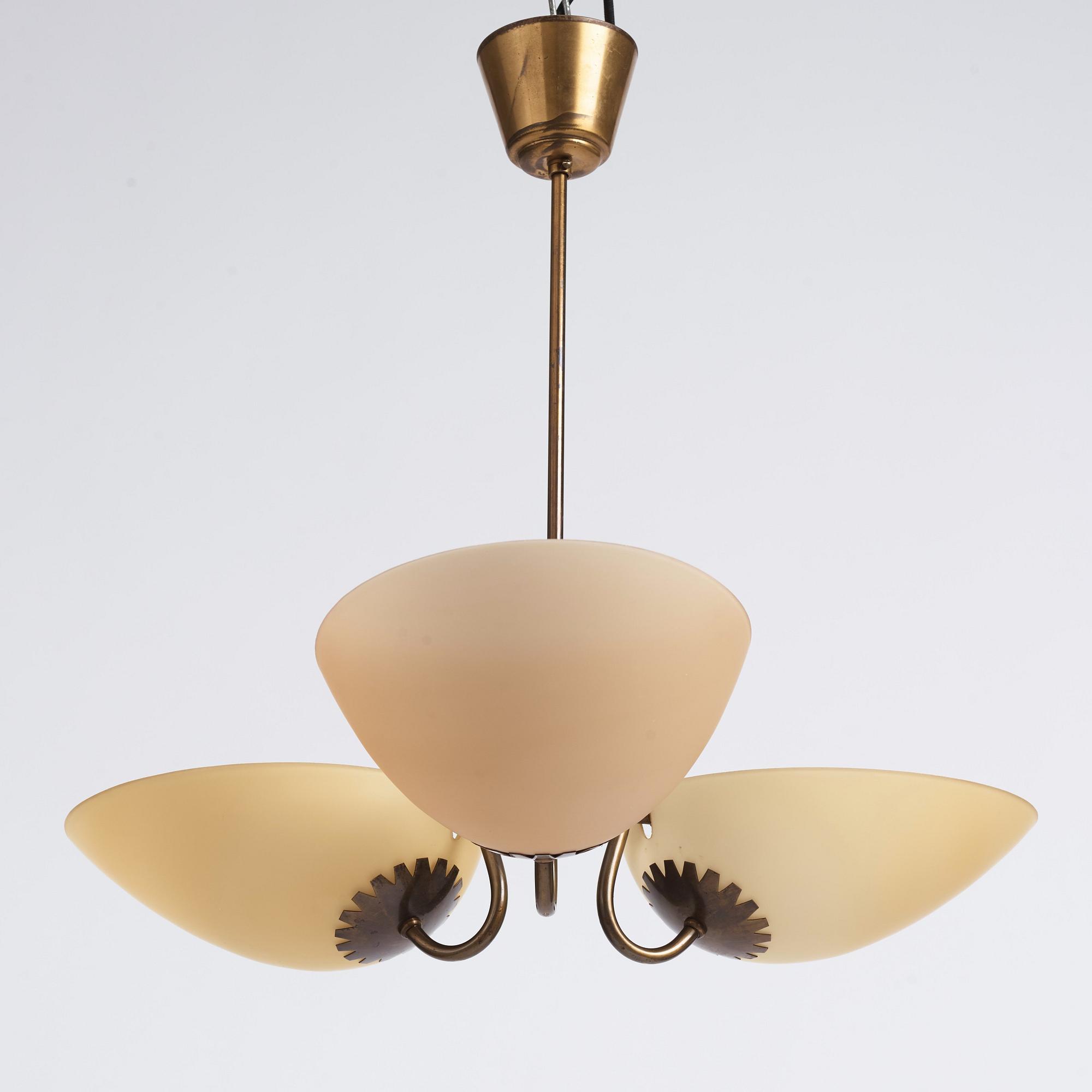 Harald Notini, taklampa, modell "11263/A", Arvid Böhlmarks Lampfabrik, 1940-tal.