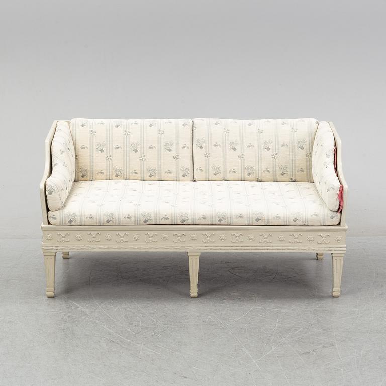 A Gustavian sofa, end of the 18th Century.