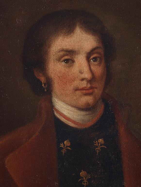 OKÄND KONSTNÄR, tidigt 1800-TAL. Porträtt av proberare och hans maka.