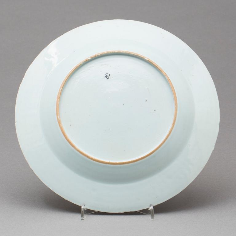 TALLRIK, kompaniporslin. Kina, Qingdynastin, Qianlong (1736-95).