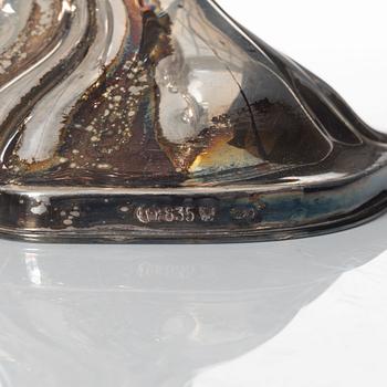 Bruckmann & Sohne, candelabras, a pair, silver, Rococo style, Heilbronn, Germany, 20th century, Swedish import mark.