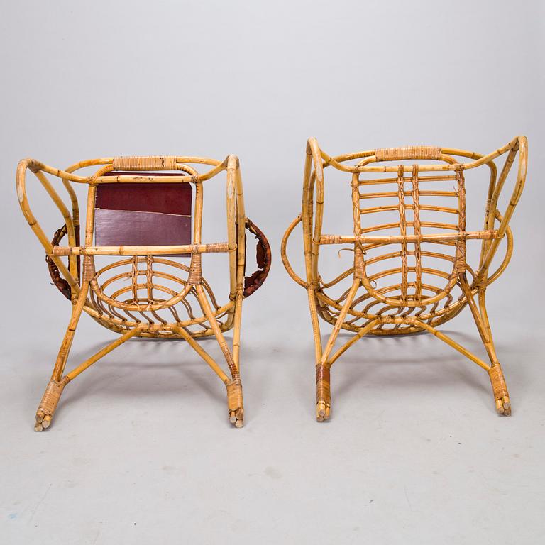 Lasse Ollinkari, a pair of mid-20th century 'Bunkku' wicker armchairs.