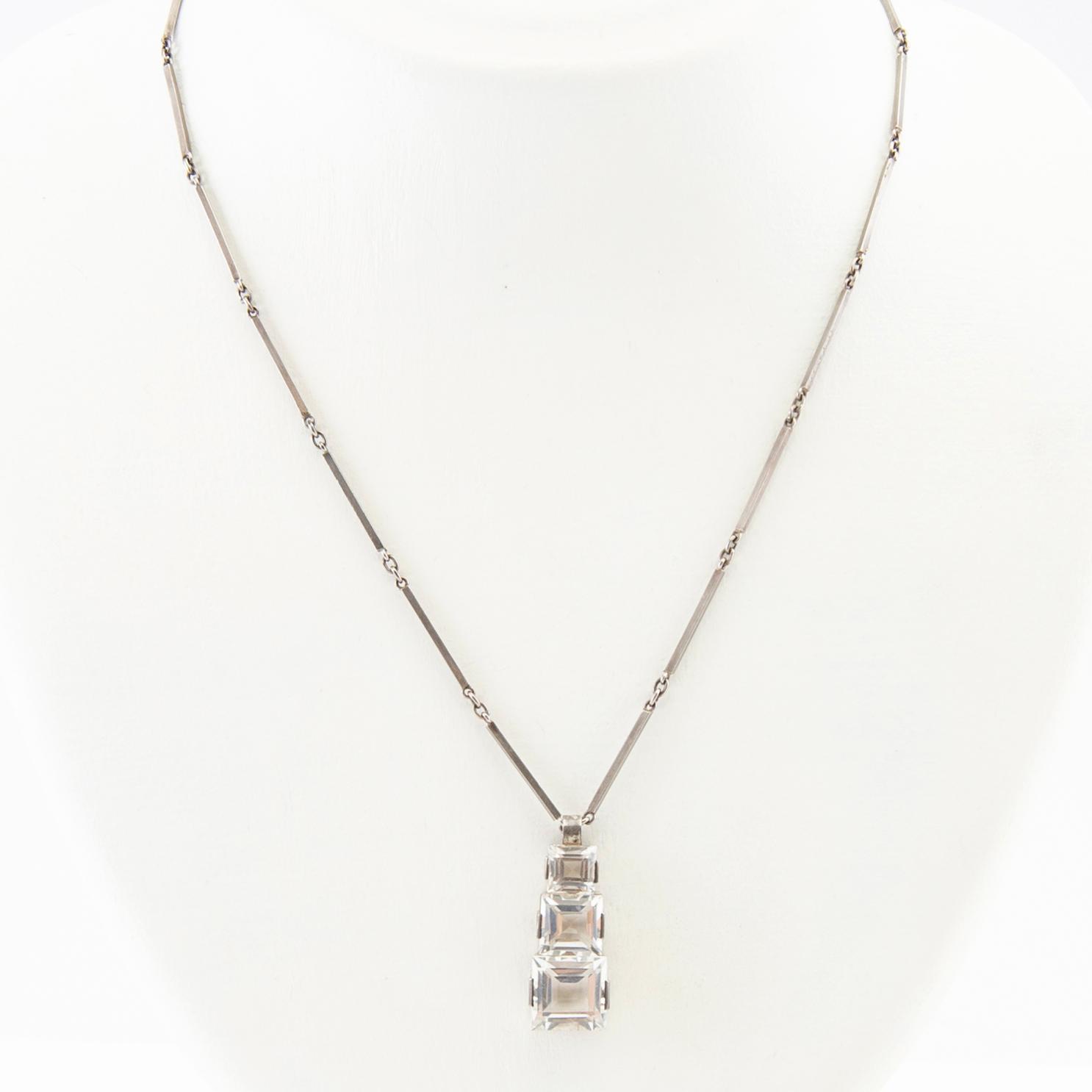 Ateljé Stigbert, Ring och halsband silver och bergkristall 1943.