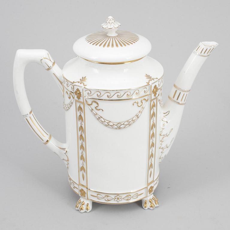KAFFESERVIS, 16 delar, benporslin, empirestil, Rörstrand, tidigt 1900-tal.