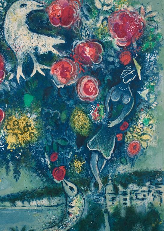 Marc Chagall After, 'La Baie des Anges au bouquet de roses'  from: "Nice et la Côte d 'Azur".