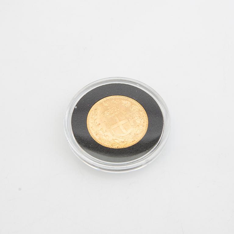 Guldmynt Italien, Umberto I 20 Lire, 1881.