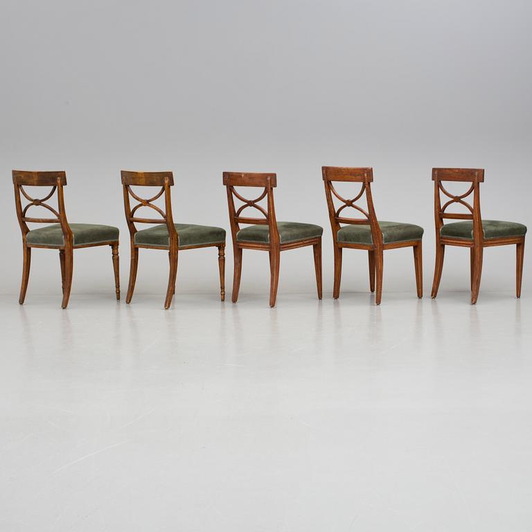 STOLAR 5 st, s k Belllmanstolar, 1800-tal.