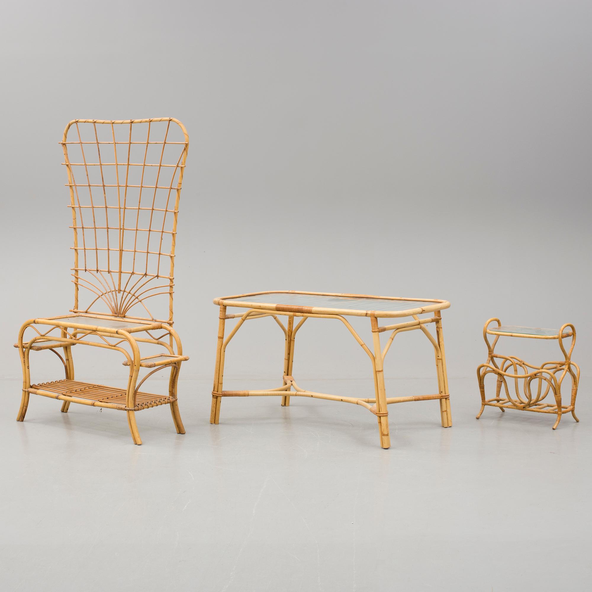 ROTTINGMÖBLER, 3 delar, 1900-talets mitt.