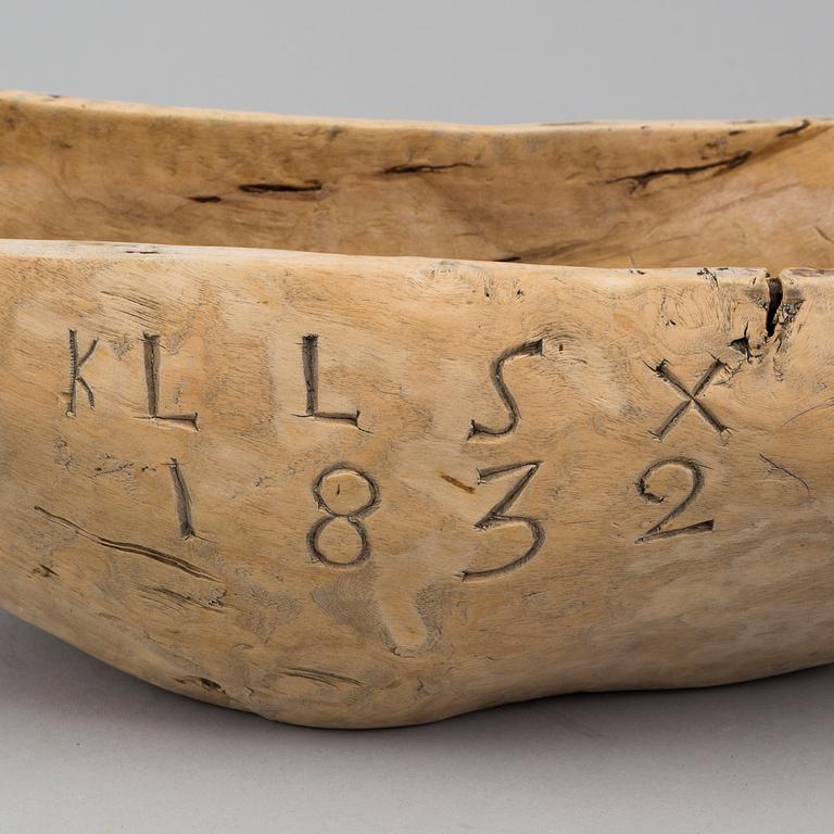 a swedish wooden bowl, 19th century.