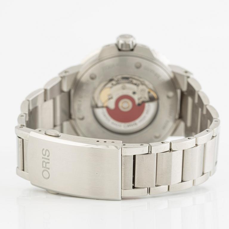 Oris X Bracenet, Aquis, "Fishing net dial", wristwatch, 43.5 mm.