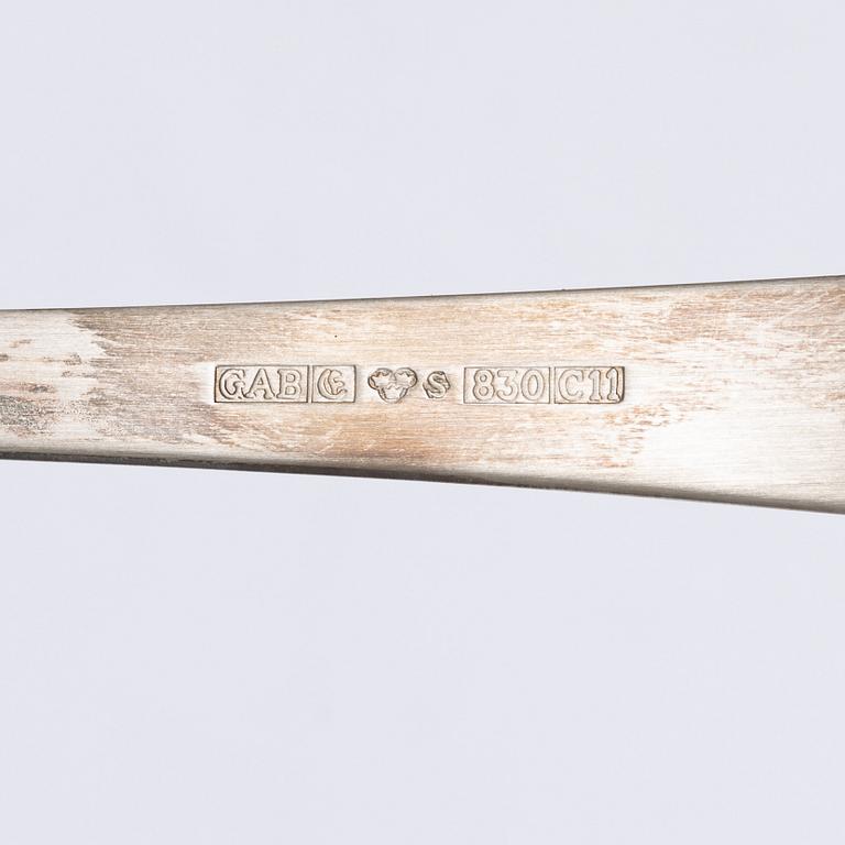 Jacob Ängman, a 50-piece silver flatware set, "Rosenholm", GAB, Stockholm, Sweden, 1935-2001.