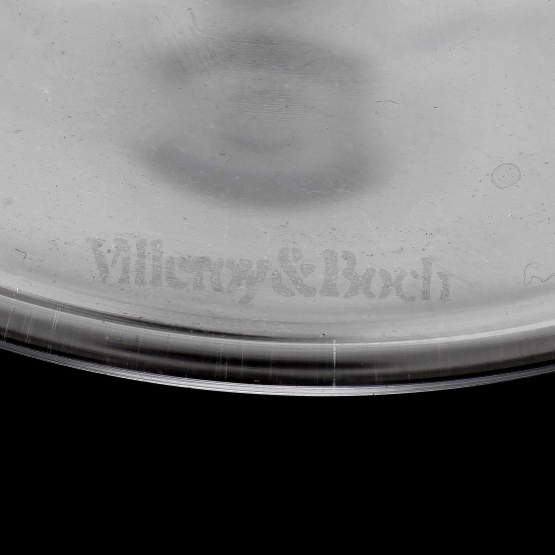 VINGLAS, 11 st, Villeroy & Boch, 1900-talets andra hälft.